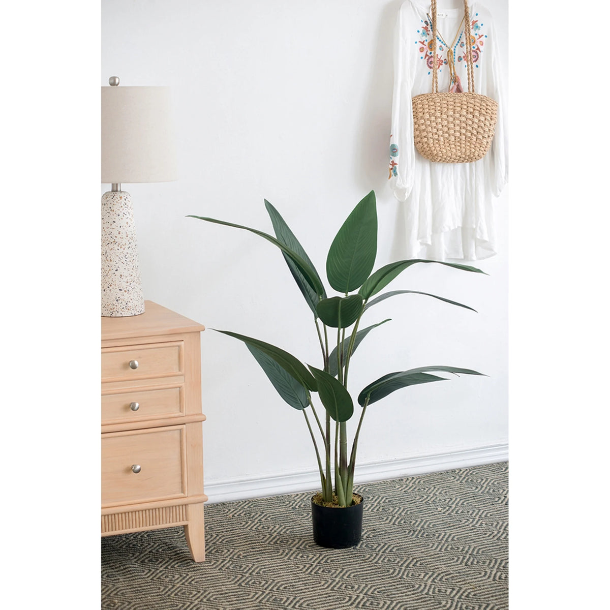 Birds of Paradise Tree in Black Pot 45.25" S197