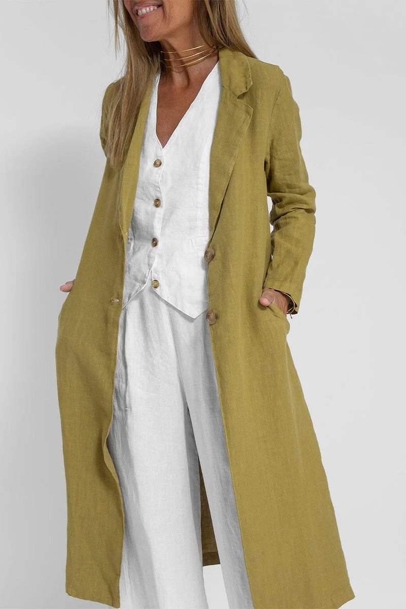 Solid Turn-back Collar Outerwear S366