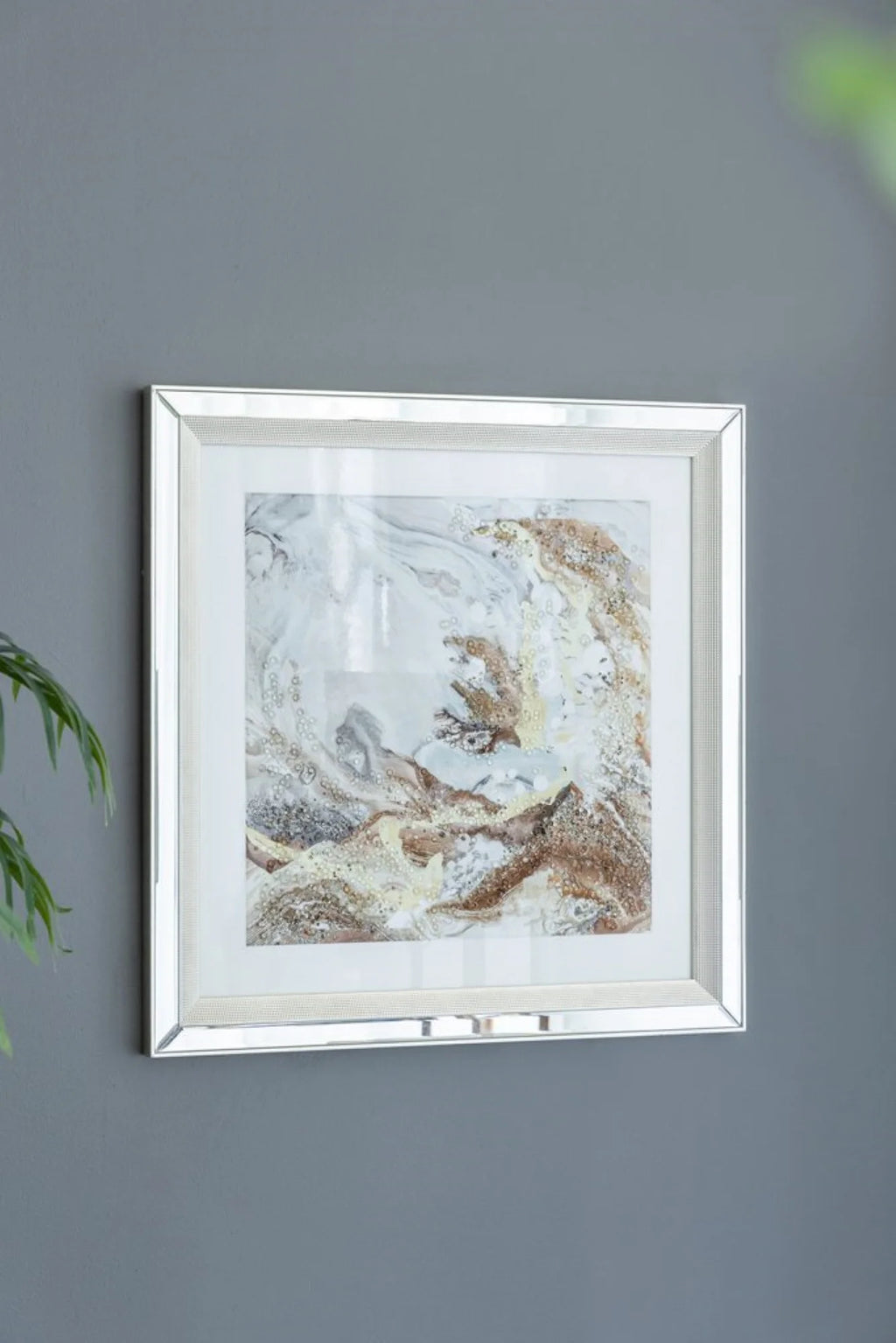 Crystal Swirls Mirror Framed Wall Art W478539