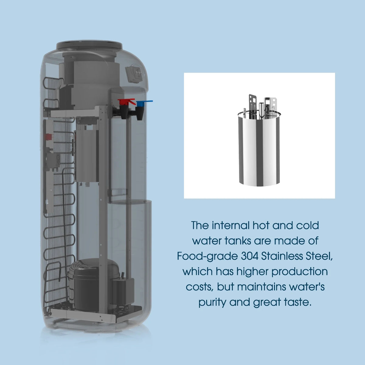 Hot and Cold Water Cooler Dispenser with Child Safety Lock E973258