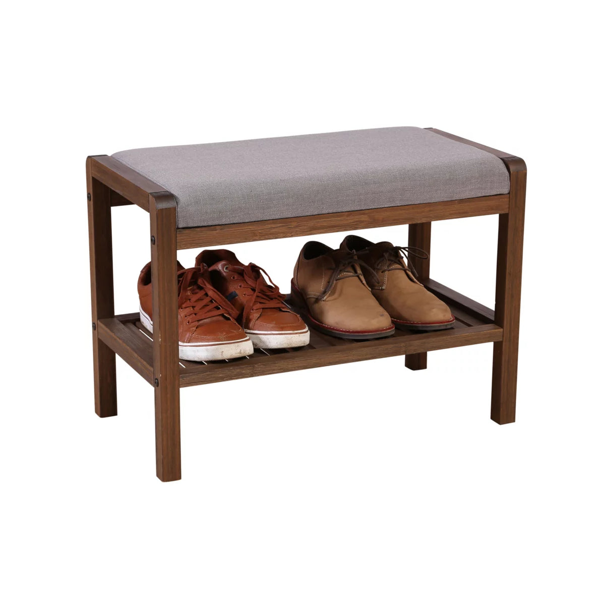 Solid Bamboo Padded Bench Dark Brown X824153