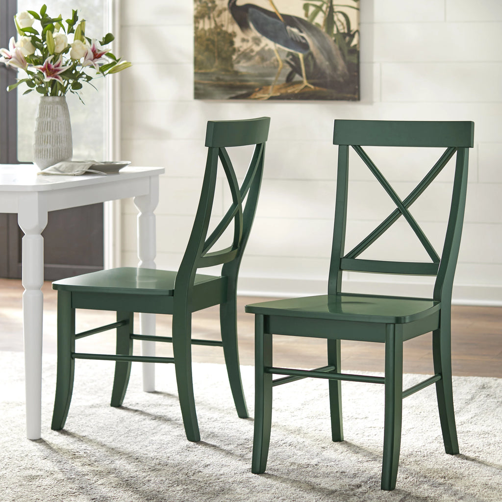 Set of 2 Dark Green Dining Chair Y8168