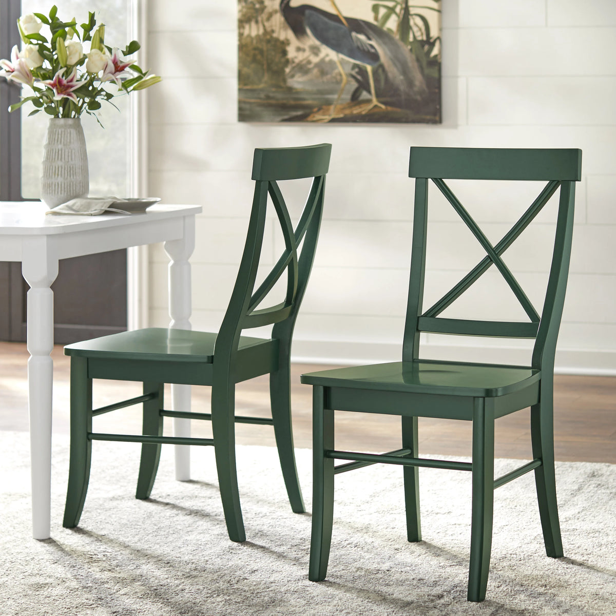 Set of 2 Dark Green Dining Chair Y8168