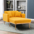 Velvet Pink Tufted Upholstered Accent Chair with Ottoman V340