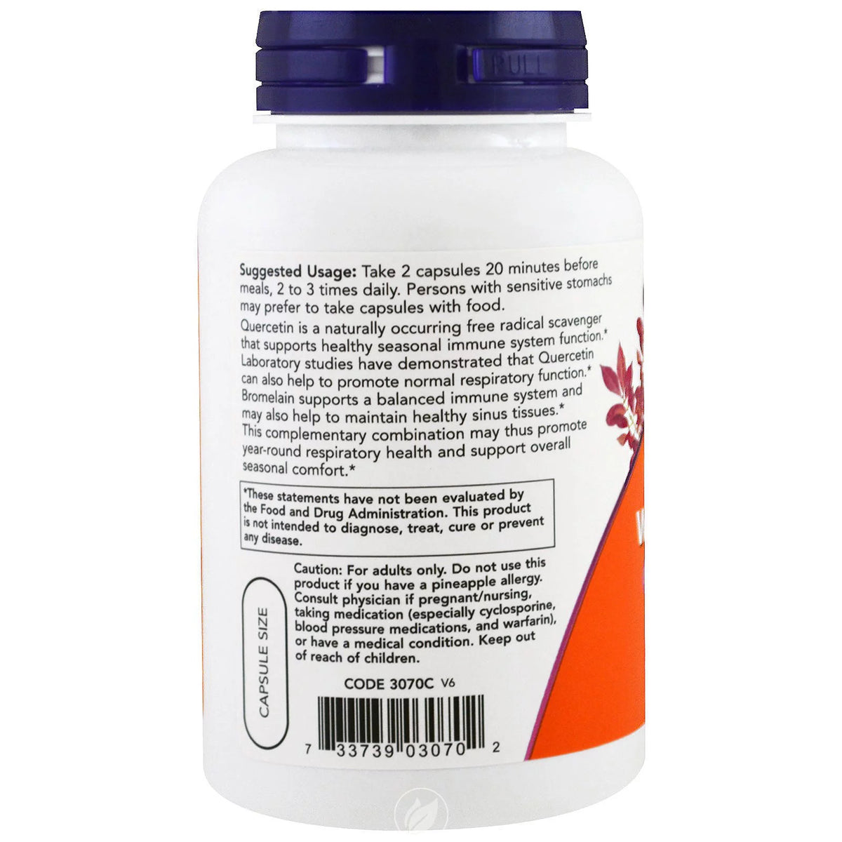 Quercetin with Bromelain 120 Veggie Caps I27193
