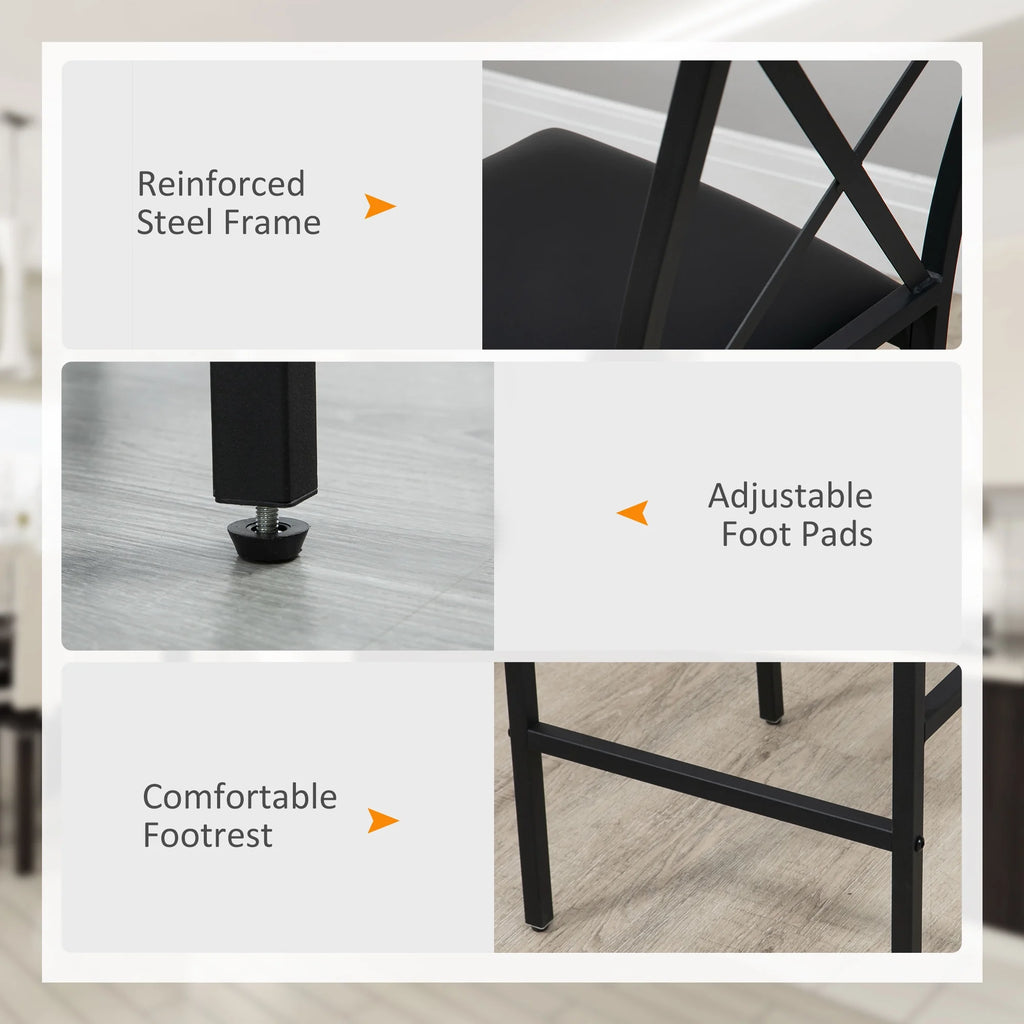 3 Piece Dining Table and Chairs Set with PU Padded Stools J243