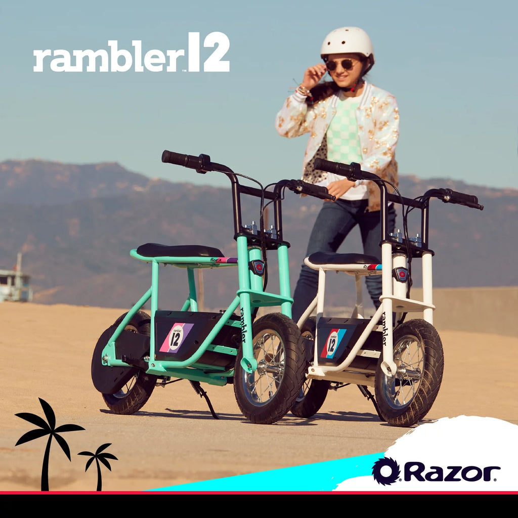 White 12" Air-Filled Tires Seated Electric Scooter F4228