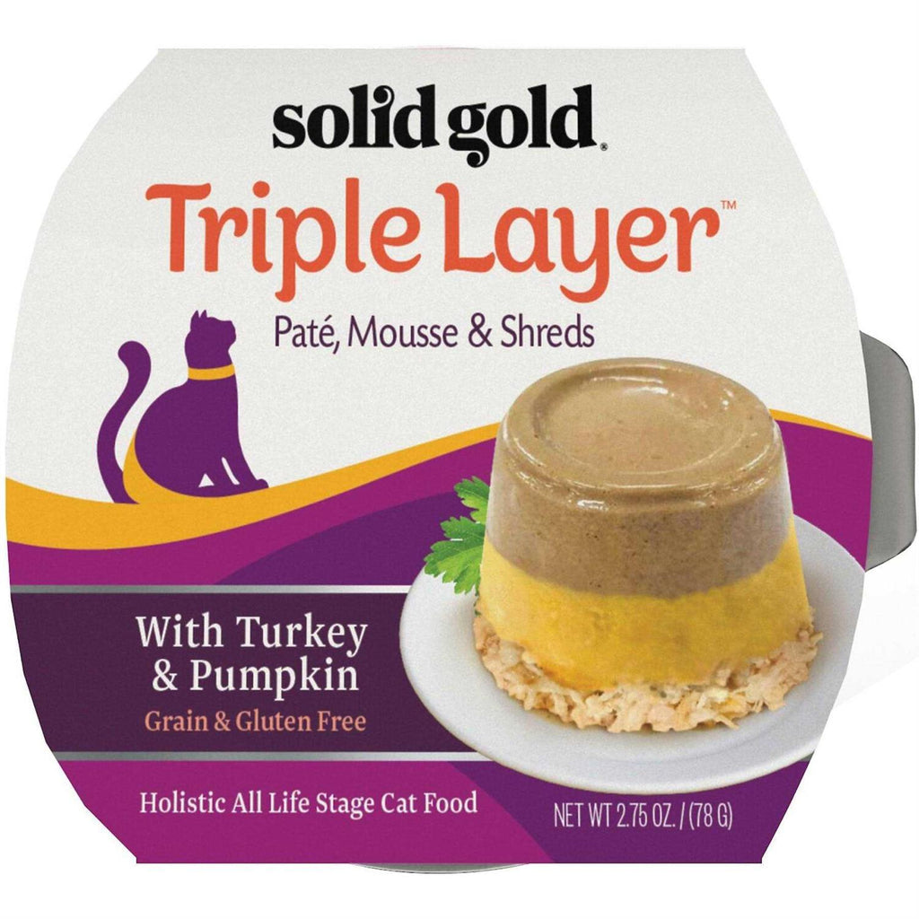 Solid Gold Triple Layer Pate Mousse & Shreds Pumpkin Cat Food U78671