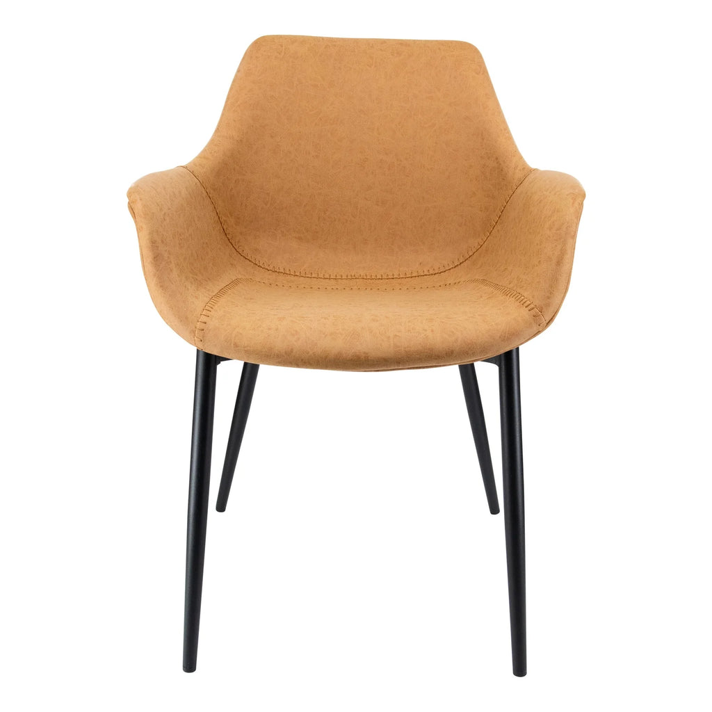 Leather Dining Arm Chair with Metal Legs Set of 4 Y8445