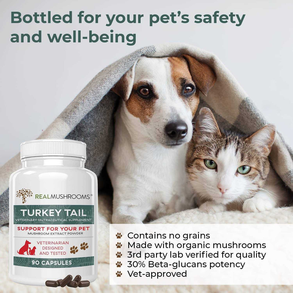 Turkey Tail Extract Capsules for Pets R65272