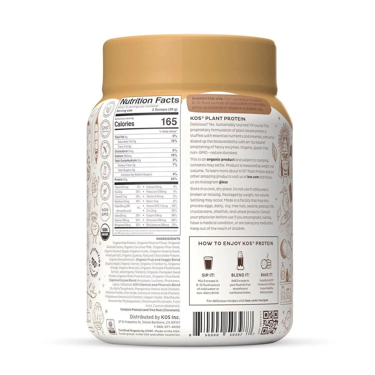 Chocolate Peanut Butter Plant Based Protein Powder X73520