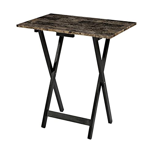 Tray Table Set Faux Marble Brown H4376