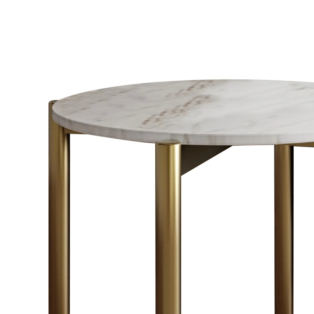 22 Inch Marble Top Metal Legs End Table O47724