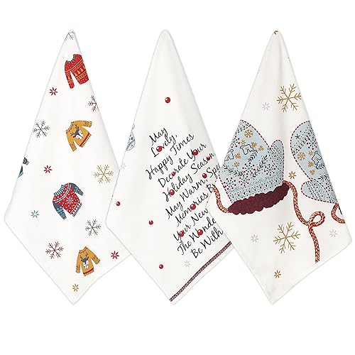Christmas Tea Towels Set of 3 Cotton Dishcloths E4250