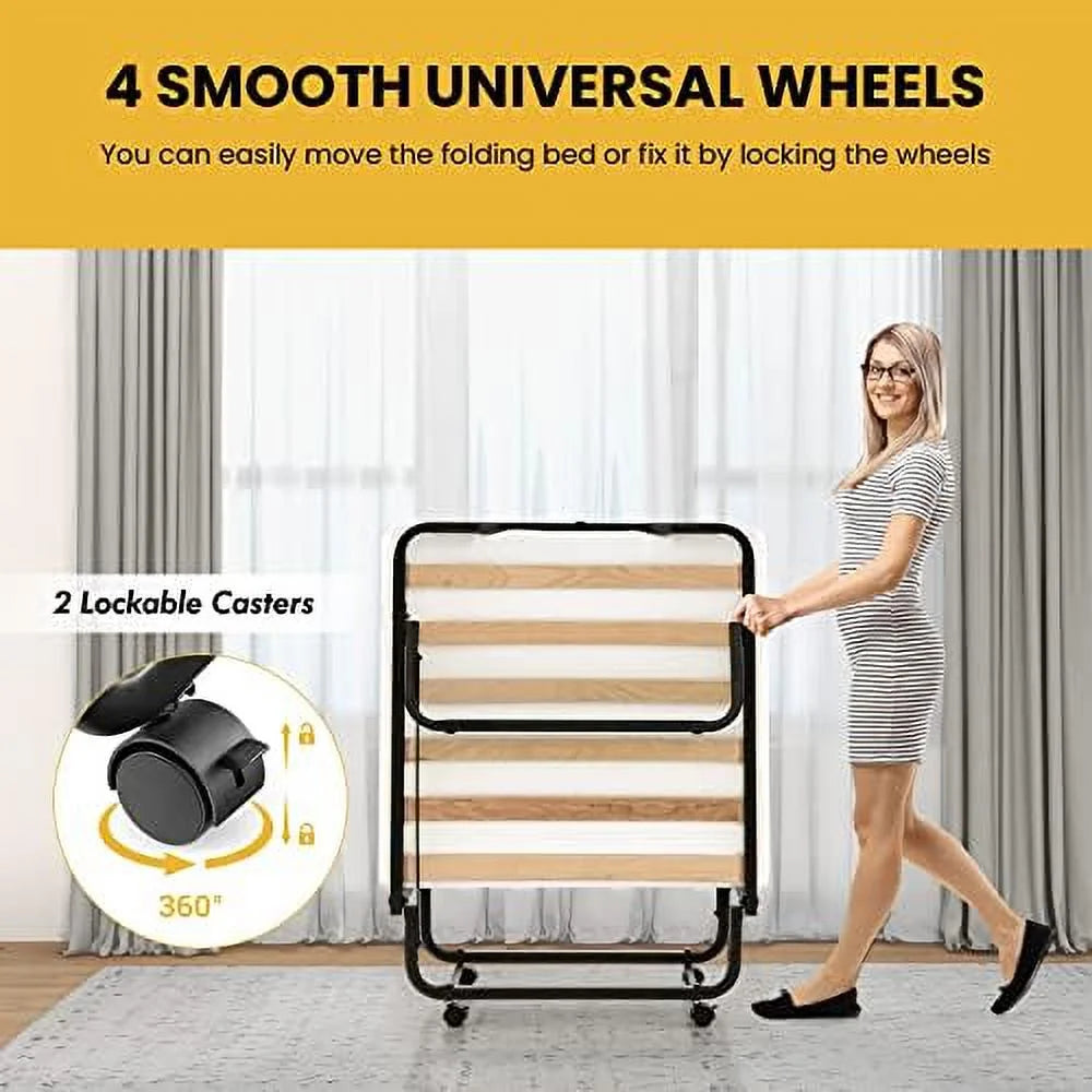 Folding Bed with 4 Inch Memory Foam Mattress L341608