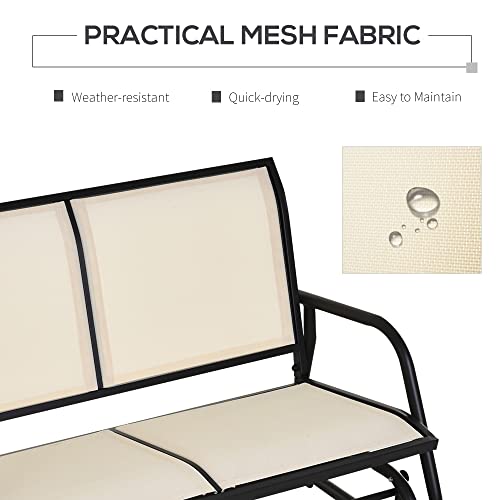 2-Person Outdoor Glider Bench Black R9117