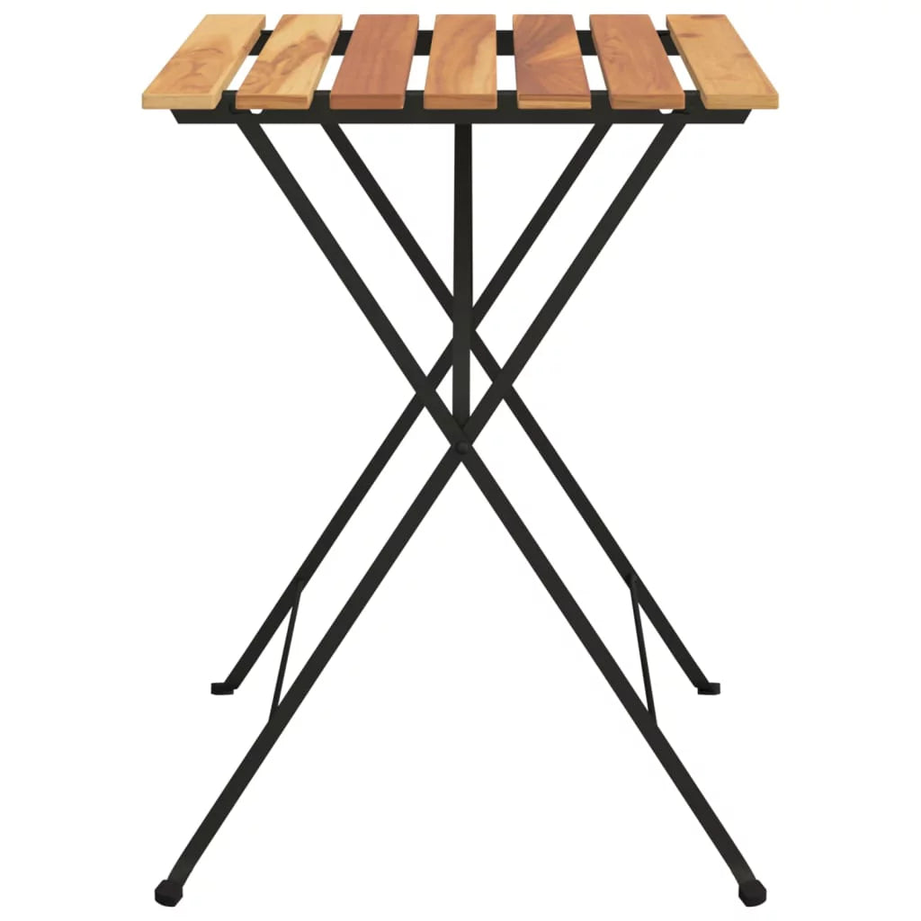 Folding Bistro Table Solid Wood Teak and Steel F965