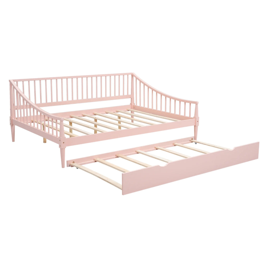 Pink Full Size Wood Daybed with Twin Trundle P680