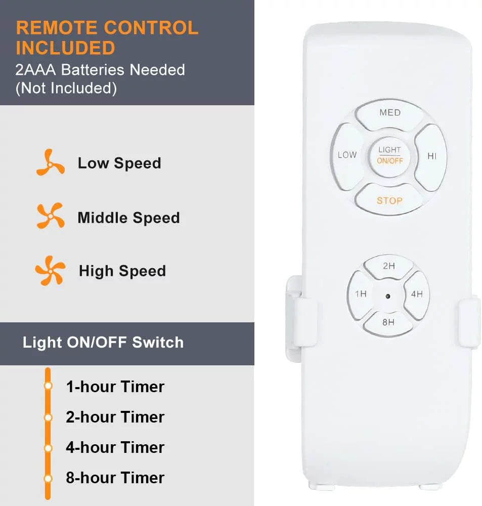 42" Invisible Ceiling Fan with Light and Remote A743