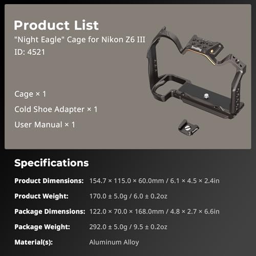Aluminum Alloy Camera Cage with Quick Release Plate and Cold Shoe Mount R38755