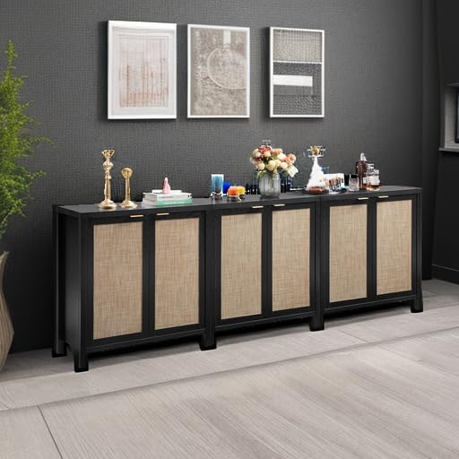 Rattan Sideboard Buffet Credenza Cabinet with Storage H801087