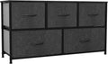 Black Grey 5 Drawer Fabric Dresser E634898