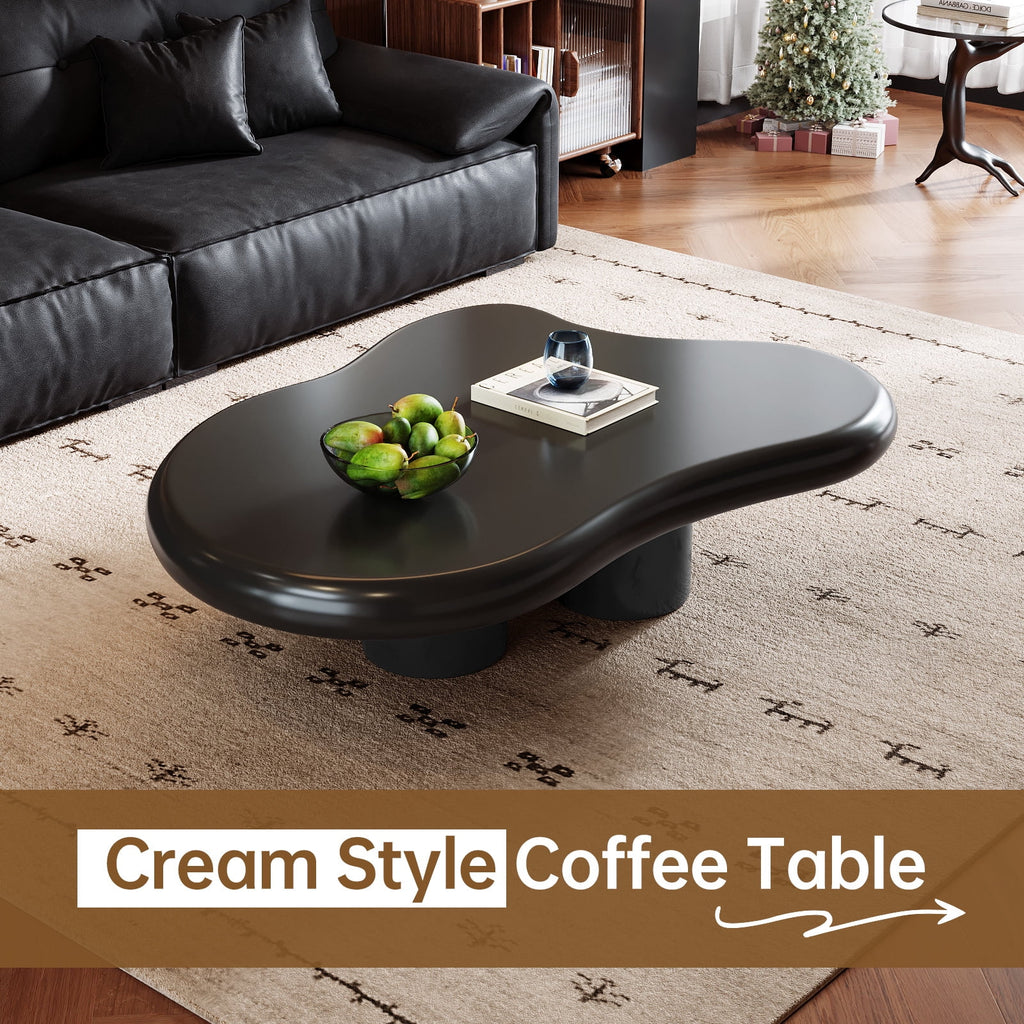 38.58'' Black Irregular Coffee Table K391522
