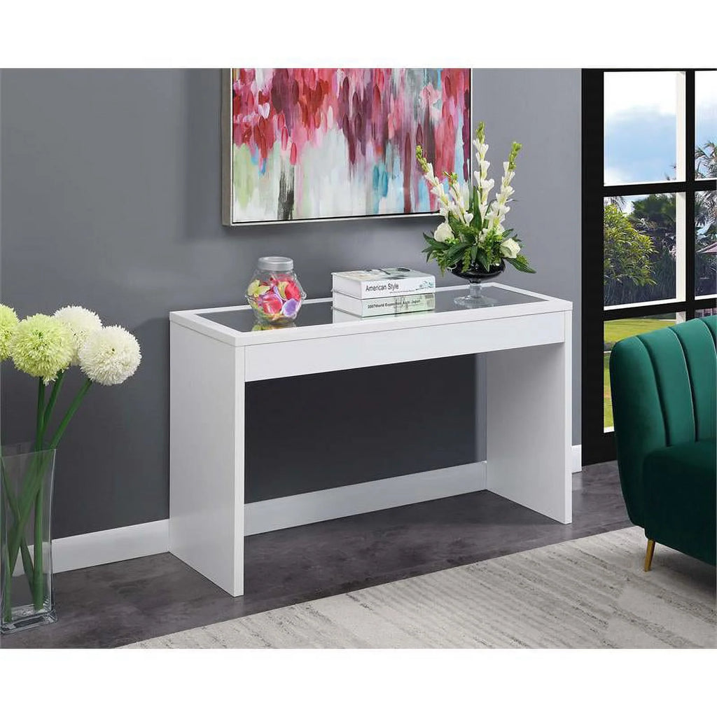 White Mirrored Console Table D5421