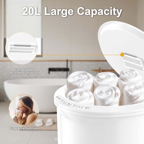 Large Heated Towel Warmer Bucket with Wood Handle E391