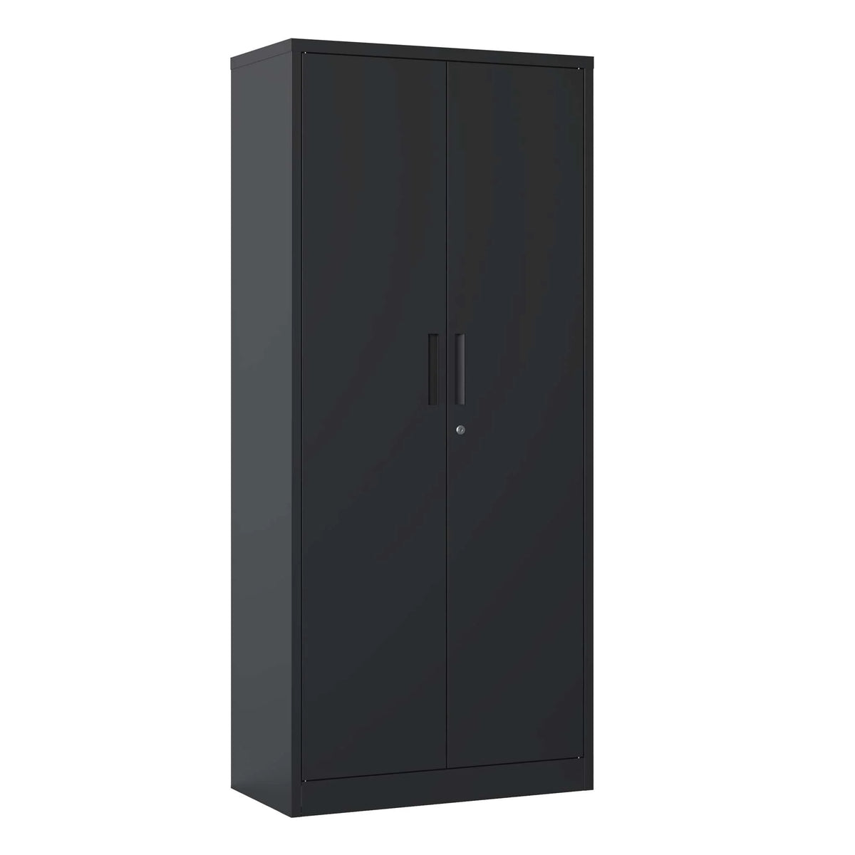 Black Metal Locking Storage Cabinet with 4 Shelves H8216