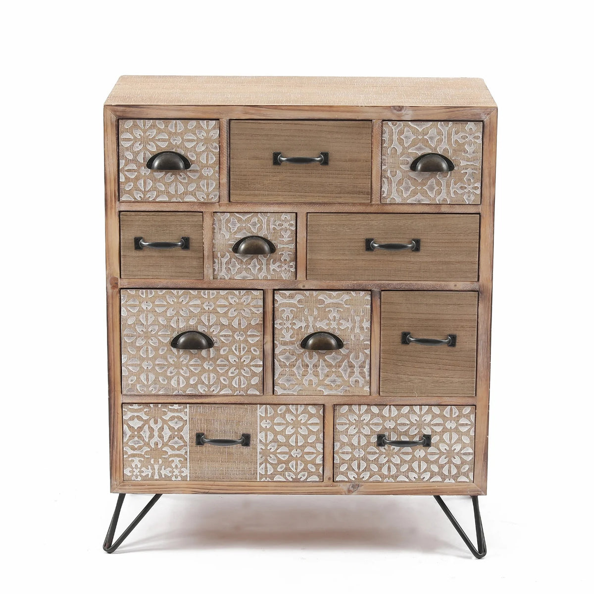 Natural Wood 11-Drawer Apothecary Chest Q376
