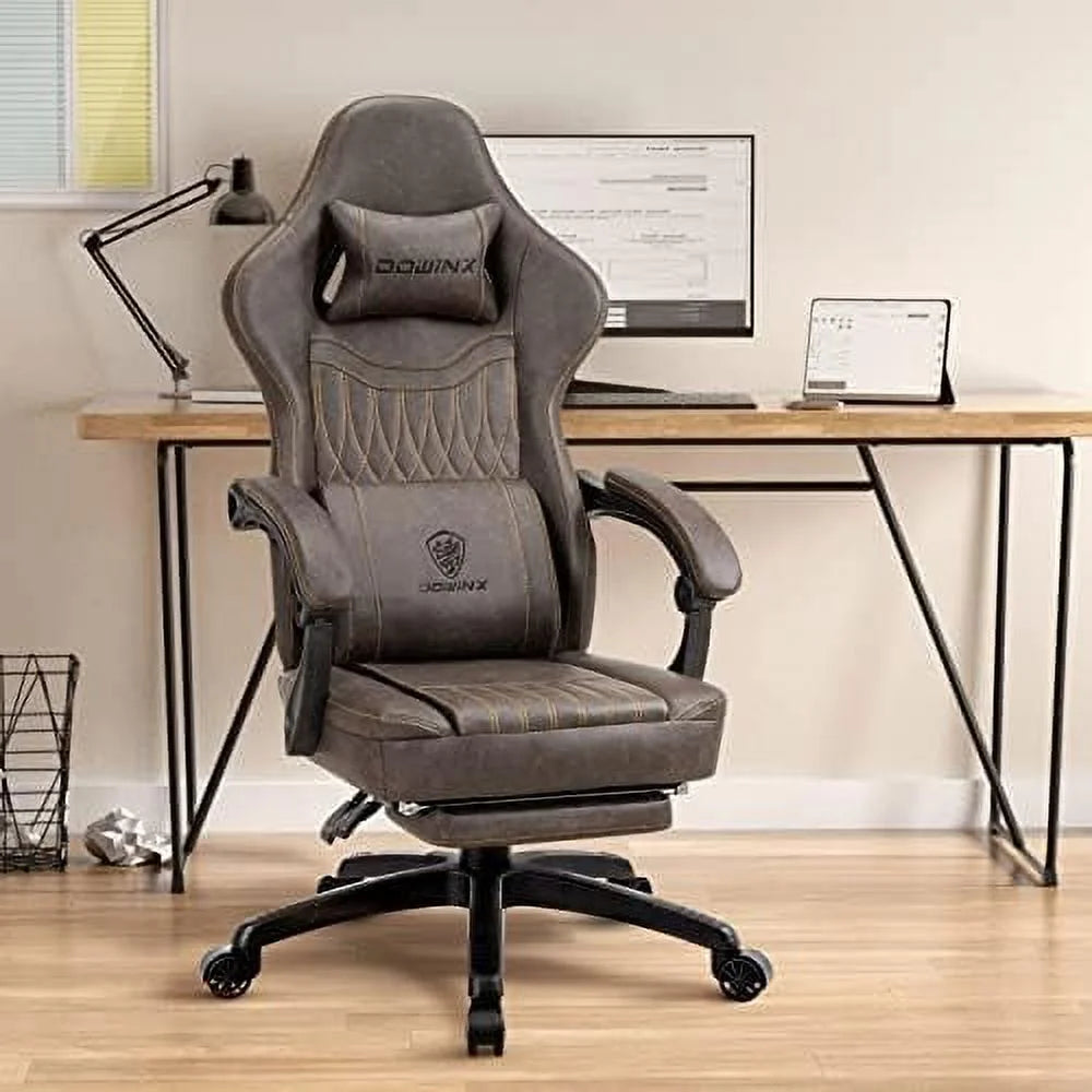 Black Ergonomic Gaming Chair with Footrest O4377