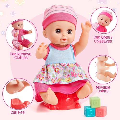12in Baby Doll Crib and High Chair Set with 20pcs Accessories X705