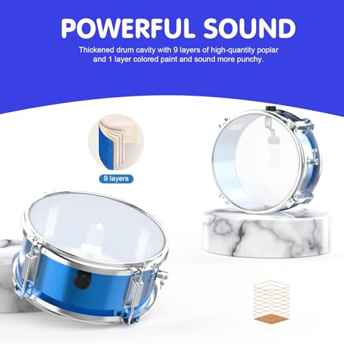 3-Piece Beginner Drum Set with Throne Stool C3115