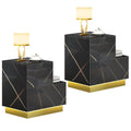 Set of 2 LED Nightstand with 2 Drawers S866