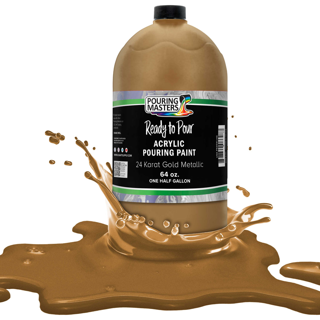24 Karat Gold Metallic Acrylic Pouring Paint 64-Ounce A588922