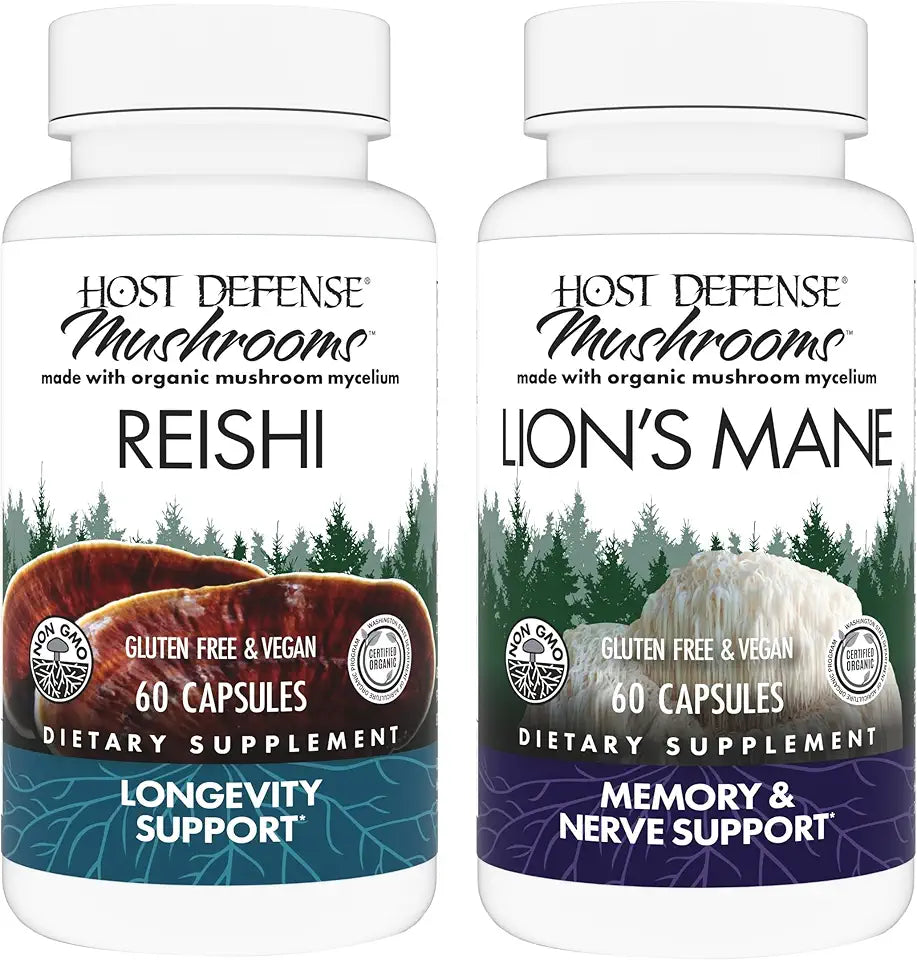 Reishi & Lion's Mane Capsules, 60 Count Y20039