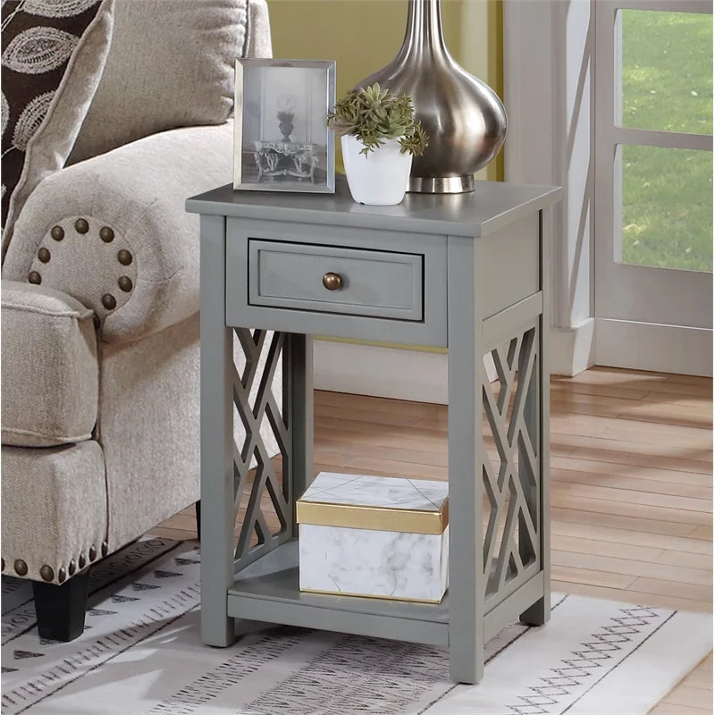 Gray Wood Coffee Table and Two End Tables Set of 3 R696