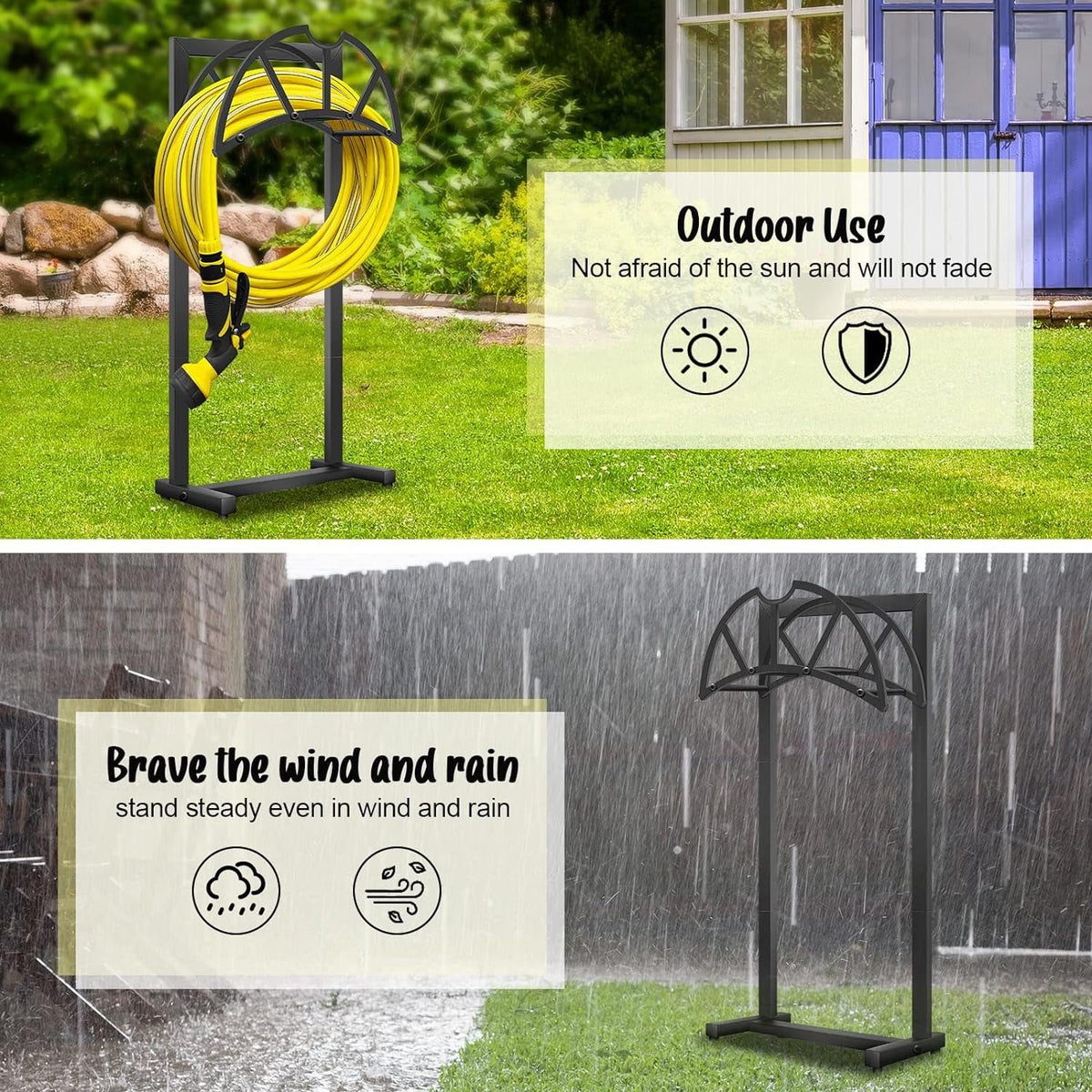 Freestanding Heavy Duty Black Hose Holder B360960