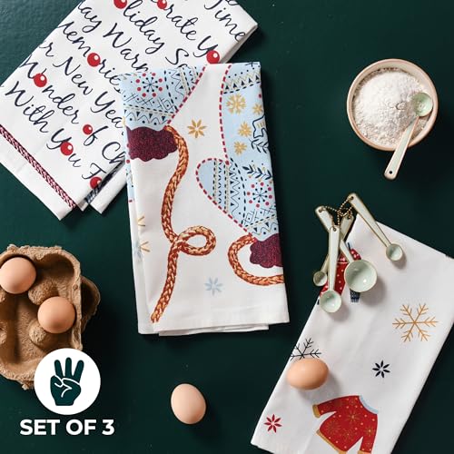 Christmas Tea Towels Set of 3 Cotton Dishcloths E4250