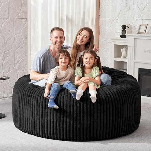 5FT Grey Memory Foam Bean Bag Chair with Plush Cover U196743