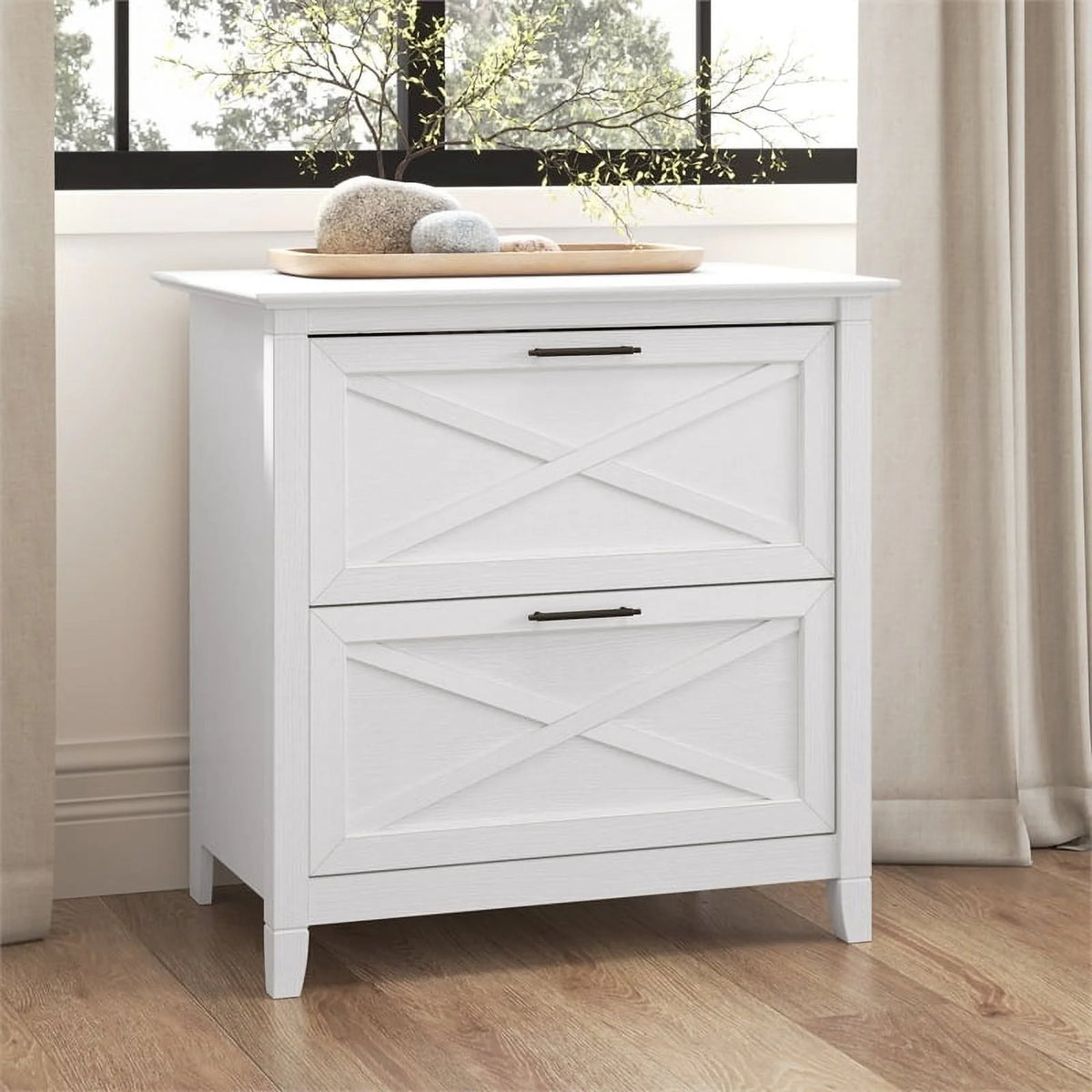 Oak 2 Drawer Wood File Cabinet E706463