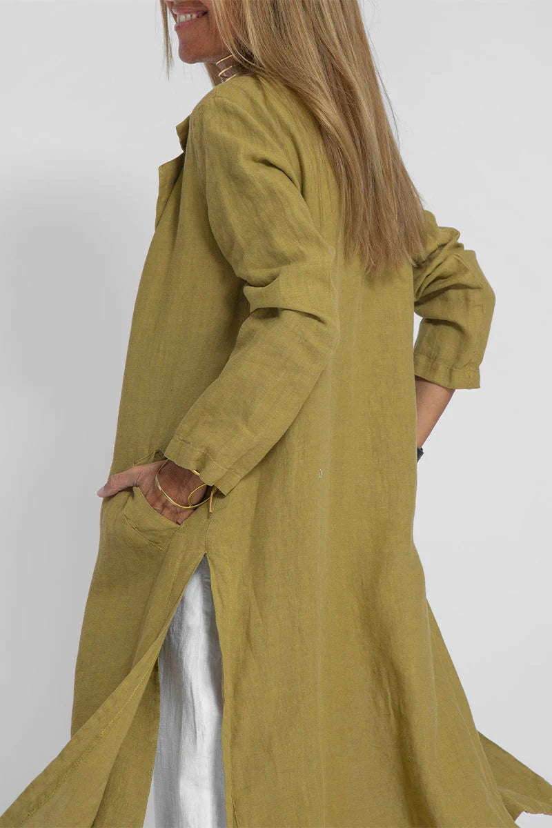 Solid Turn-back Collar Outerwear S366