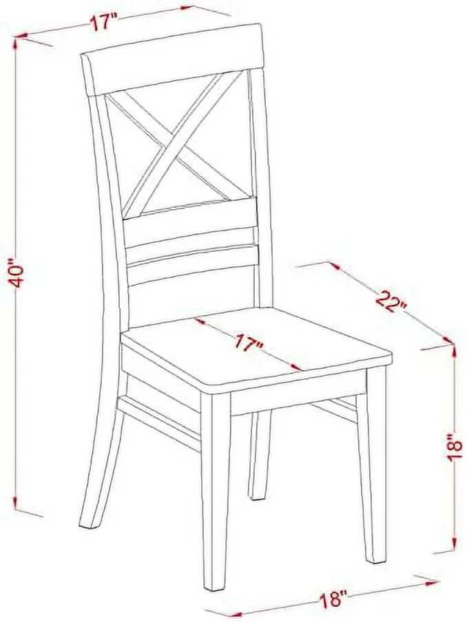 Black & Cherry Cross Back Wooden Seat Dining Chairs Set Of 2 E78861