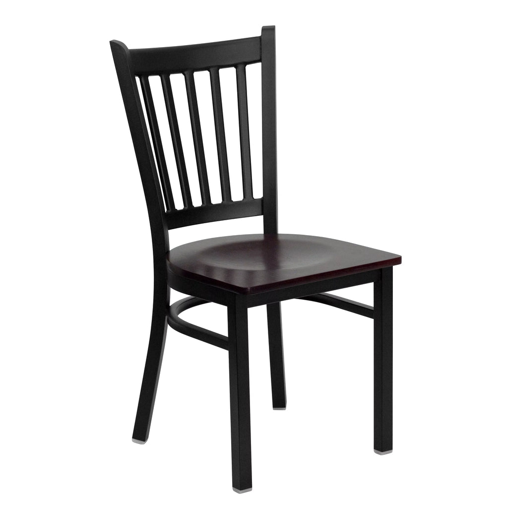 Black Vertical Back Metal Restaurant Chair I882