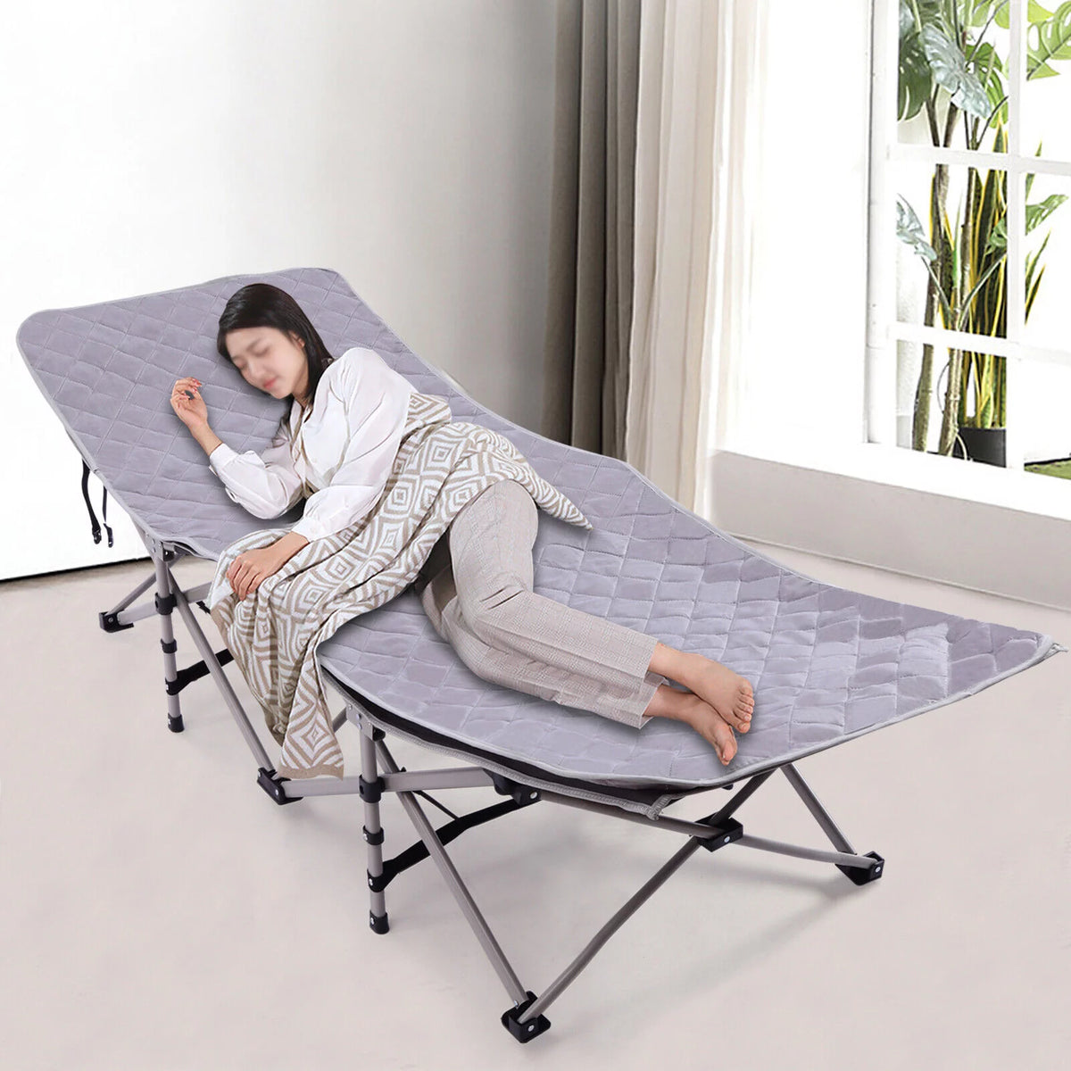 Portable Single Folding Bed with Mattress H20156