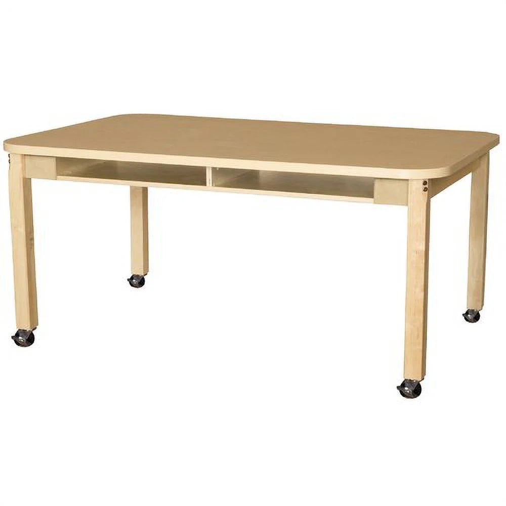 Wood Designs Mobile 36" x 60" Four Seater High Pressure Laminate Desk with Hardwood Legs- 26" P2668