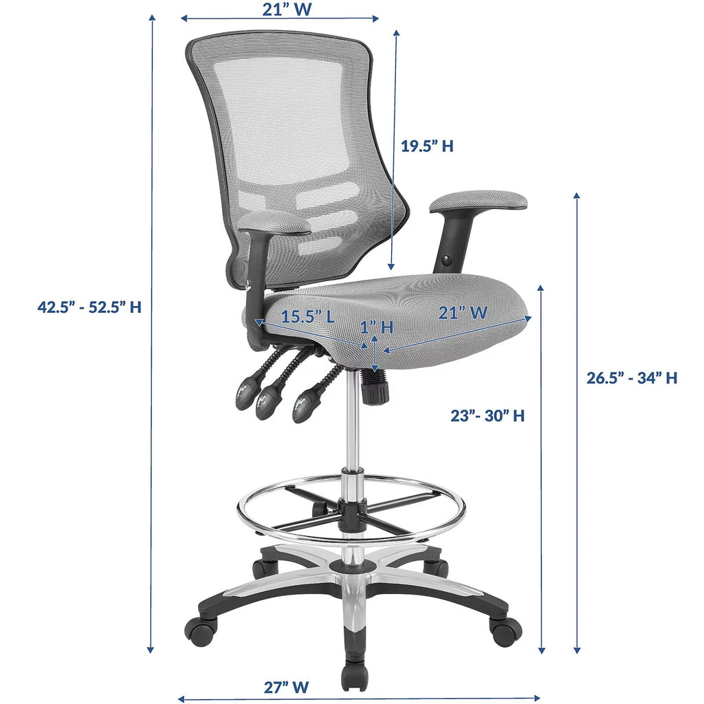 Gray Mesh Drafting Chair F552