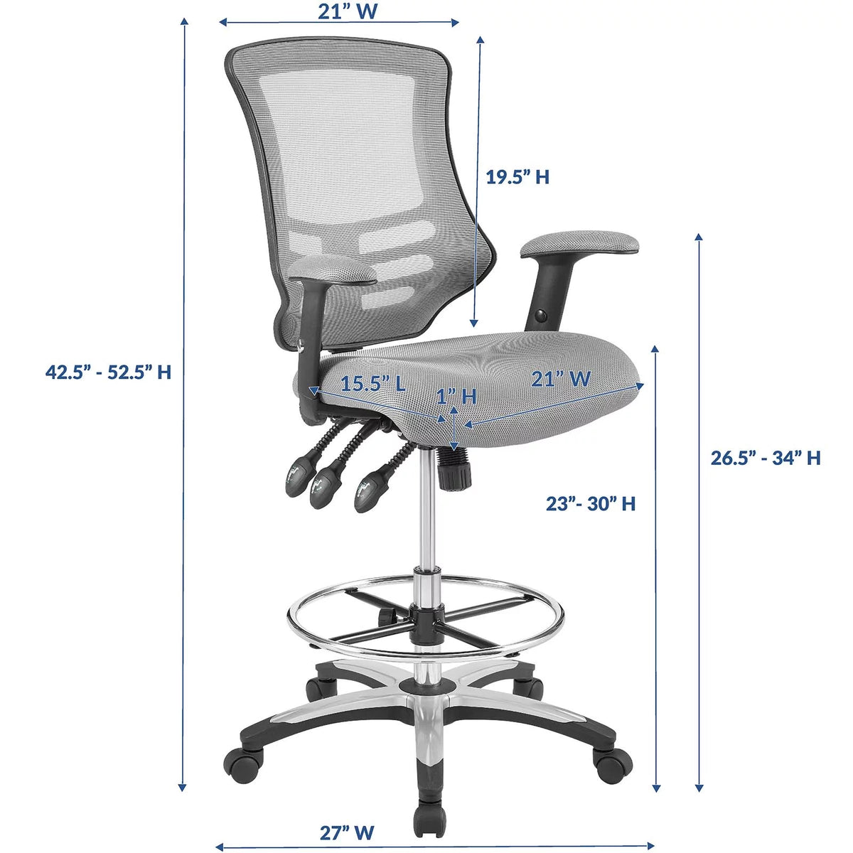 Gray Mesh Drafting Chair F552