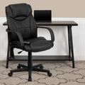 Black LeatherSoft Ergonomic Office Chair with Arms D4958